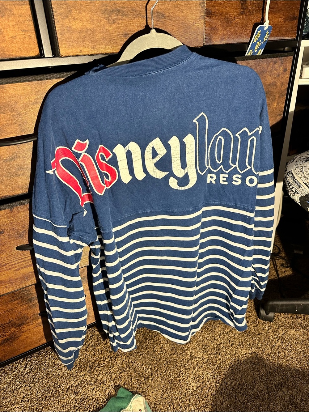 Disneyland Resort Men’s Navy Striped Crewneck Sweater